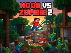 Гульня Noob vs Zombie 2 онлайн