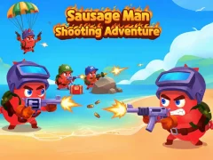Гульня Sausage Man Shooting Adventure онлайн