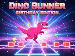 Гульня Dino Runner Birthday Edition онлайн