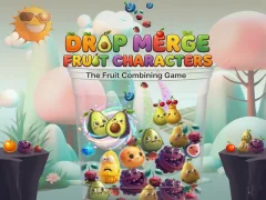Гульня Drop Merge Fruit Characters онлайн