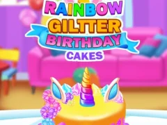 Гульня Rainbow Glitter Birthday Cakes онлайн