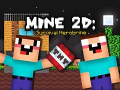 Гульня Mine 2D Survival Herobrine онлайн