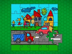 Гульня Stick Family Fun Time Jigsaw онлайн