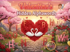 Гульня Valentine's Hidden Alphawords онлайн
