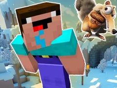 Гульня Noob Parkour: Snow Age онлайн