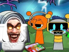 Гульня Sprunki Castle Panic Skibidi Toilet онлайн
