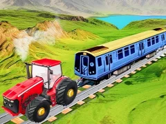 Гульня Chain Tractor Train Towing Game 3D онлайн