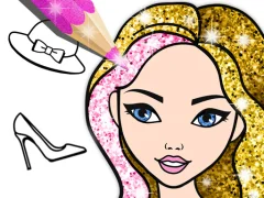 Гульня Fashion Coloring Book Glitter онлайн