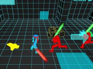 Гульня Steakman Neon Battle на мячы онлайн