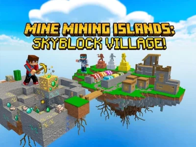 Гульня Mine Mining Islands: Skyblock Village! онлайн