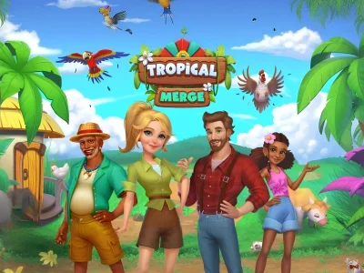 Гульня Tropical Merge онлайн