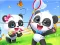 Гульня Jigsaw Puzzle: Baby Panda Spring Outing онлайн