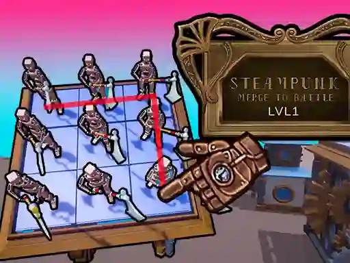 Гульня Steampunk Merge To Battle онлайн