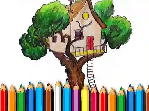 Гульня Tree House Coloring Book онлайн