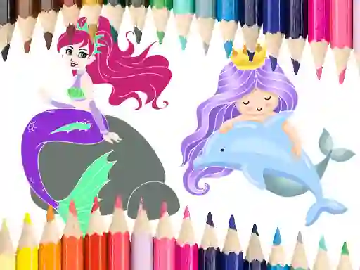 Гульня Mermaid Coloring Book онлайн