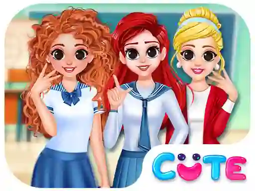 Гульня BFF Princess Back To School онлайн