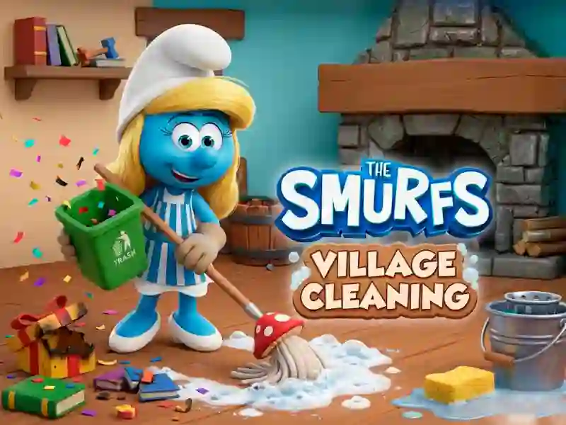 Гульня The Smurfs Village Cleaning онлайн