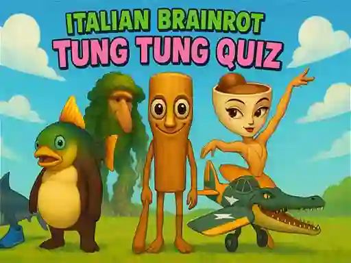 Гульня Italian Brainrot tung Tung Quiz онлайн