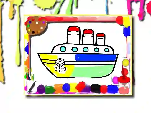 Гульня Boats Coloring Book онлайн