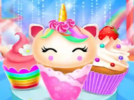 Гульня Unicorn Mermaid Cupcake Cooking Design онлайн
