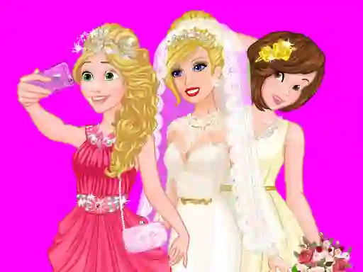 Гульня Barbie's Wedding Selfie With Princesses онлайн