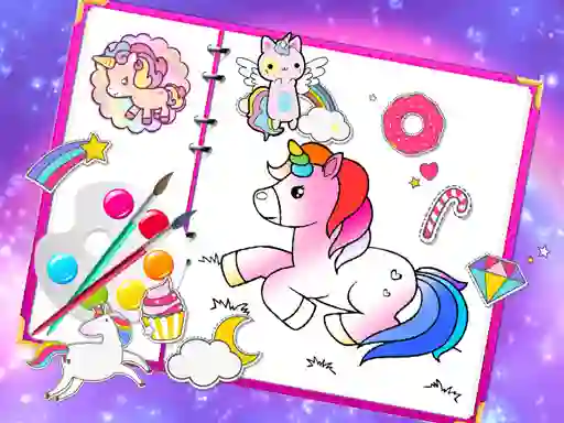 Гульня Fabulous Cute Unicorn Coloring Book онлайн