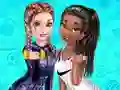 Гульня Elsa And Tiana Workout Buddies онлайн