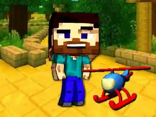 Гульня Mineblock Helicopter Adventure онлайн