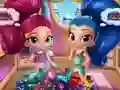 Гульня Shimmer And Shine Wardrobe Cleaning онлайн