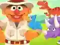 Гульня 123 Sesame Street: Ernie's Dinosaur Day Care онлайн