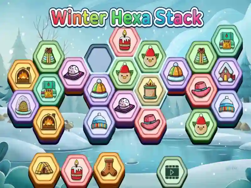 Гульня Winter Hexa Stack онлайн