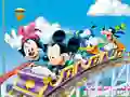 Гульня Mickey in Rollercoaster - Set the blocks онлайн
