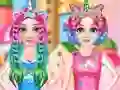 Гульня Princesses Rainbow Unicorn Hair Salon онлайн
