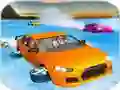 Гульня Crazy Water Surfing Car Race онлайн