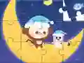 Гульня Jigsaw Puzzle: Monkey With Moon онлайн
