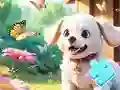 Гульня Jigsaw Puzzle: Dog In Garden онлайн
