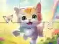 Гульня Jigsaw Puzzle: Kitten With Butterfly онлайн