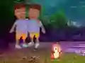 Гульня Twins Escape From Night Forest онлайн