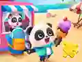 Гульня Jigsaw Puzzle: Baby Panda Ice Cream Car онлайн