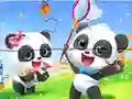 Гульня Jigsaw Puzzle: Baby Panda Spring Outing онлайн