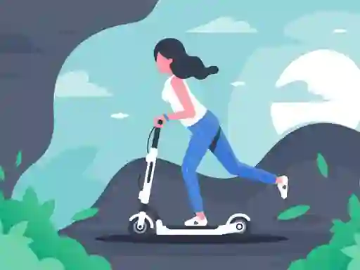 Гульня Electric scooter rides jigsaw онлайн