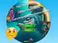 Гульня Round Jigsaw Puzzle Collect Pictures of Funny Ocean Inhabitants онлайн