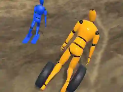 Гульня Ragdoll Racing: Extreme Downhill онлайн