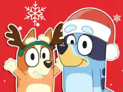 Гульня Jigsaw Puzzle: Bluey Christmas Gift онлайн