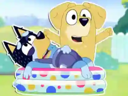 Гульня Jigsaw Puzzle: Bluey Dad Baby онлайн
