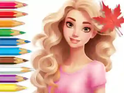 Гульня Coloring Book: Barbie Autumn Tale онлайн