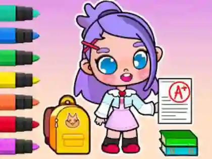 Гульня Coloring Book: Avatar School Day онлайн
