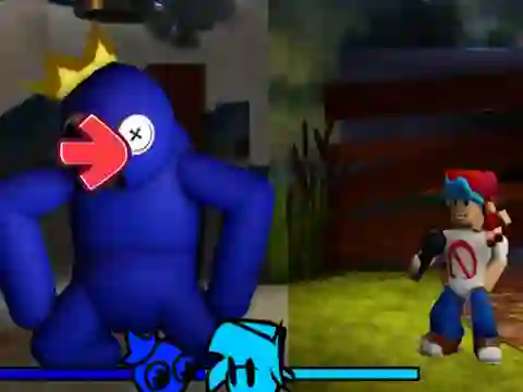 Гульня FNF vs Rainbow Friends онлайн