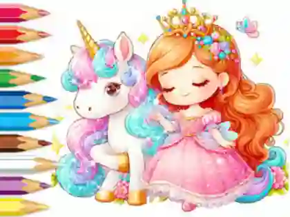 Гульня Coloring Book: Unicorn Secret Whisper онлайн