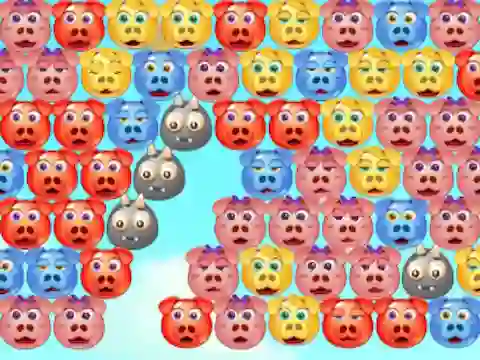 Гульня Bubble Piggies онлайн